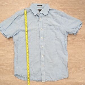Banana Republic Light Blue Casual Button Down Linen Blend Shirt